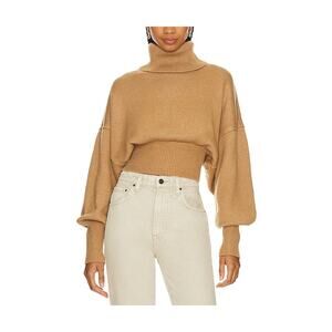 Grlfrnd Ribbed Camel Jovany Sweater Size S